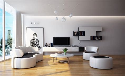 Modern Black White Living Room Furniture Interior Design