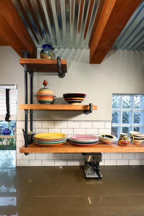 Rustic Industrial Kitchen With Open Shelving Hgtv