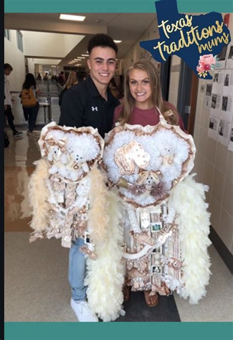 Matching Rose Gold And Ivory Mum And Garter For Seniors Homecoming Mums