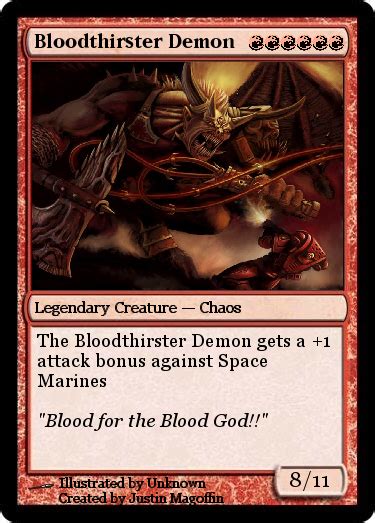 This card's name becomes the card name of your choice. Bloodthirster Demon Magic The Gathering Card by HeadHunterXZI on DeviantArt