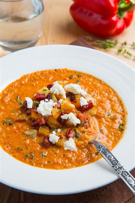 I'll be making this again, only i'll find already peeled and cut butternut squash. Creamy Roasted Red Pepper and Cauliflower Soup with Goat ...