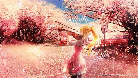 Hd Wallpaper Anime Your Lie In April Kaori Miyazono Sakura Violin