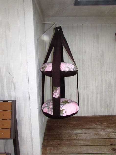 Clips and rings may vary from photo. Cat Bed, RealTree Pink Camo Print & Brown, Kitty Cloud ...