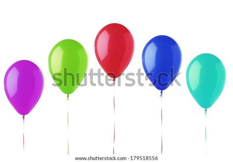 Colorful Bright Balloons Isolated On White Stock Photo 179518556