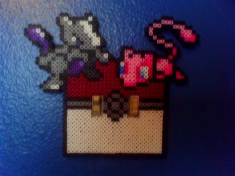 Perler Mew And Mewtwo Light Switch Cover By