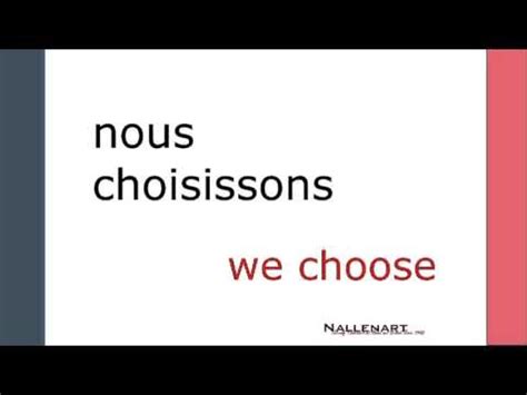 Choisir French Verb Conjugation In The Present Tense YouTube
