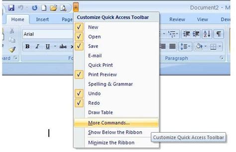 How To Customize The Quick Access Toolbar In Microsoft Word