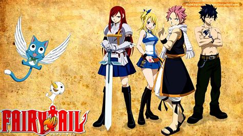 Anime Fairy Tail Erza Scarlet Gray Fullbuster Happy Fairy Tail
