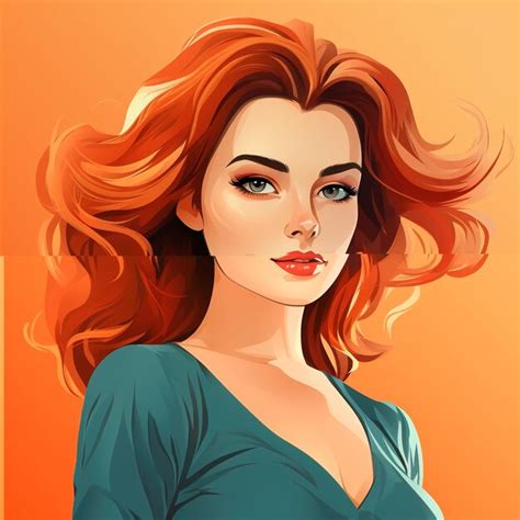 premium ai image a woman with red hair and a green dress with a red hair