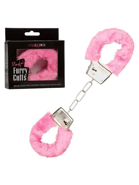 Playful Furry Bondage Handcuffs With Safety Release Pink