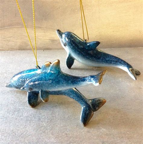 Blue Dolphin Ornament Coastal Christmas Ornaments Beach Crafts