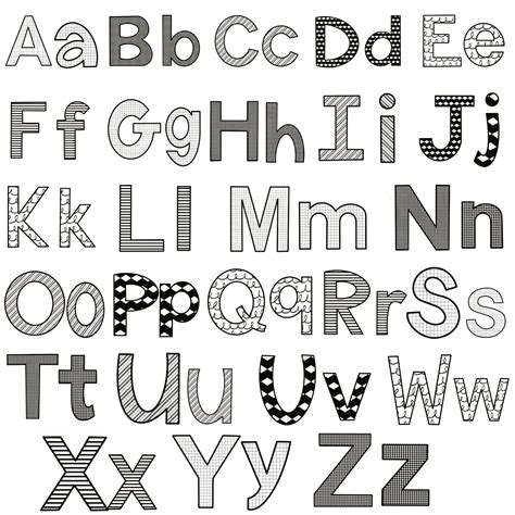 Alphabet Letters Coloring Worksheet Doodle Fonts Lett