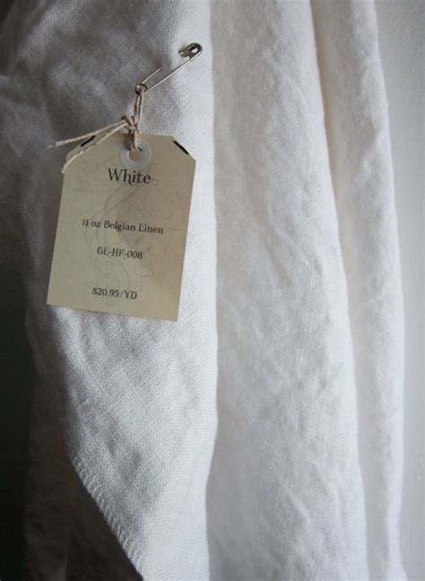 White 11 Oz Belgian Linen Fabric By The Yard Linen Fabric Linen Fabric