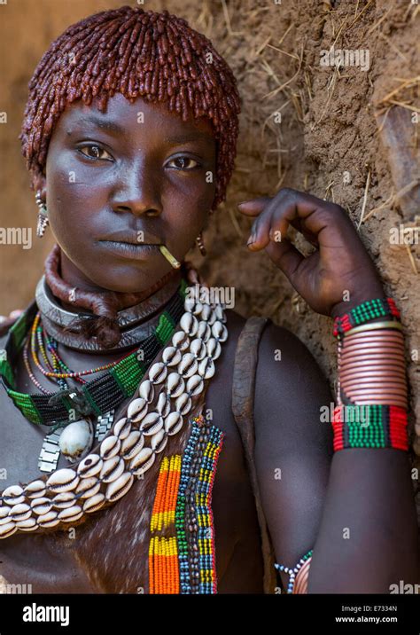 Hamer Tribe Woman In Traditional Outfit Turmi Omo Valley Ethiopia