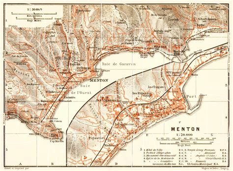 Old Map Of Menton And Vicinity In 1913 Buy Vintage Map Replica Poster