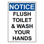 Flush Toilet Safety Signs From ComplianceSigns Com