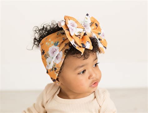 Oversized Bow Headwrap Stretchy Waffle Fabric Headband Baby Etsy