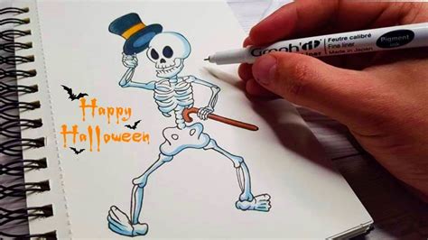 Desenez Un Schelet Dansator 💀🎃 Desen De Halloween 🕸🕷 Youtube