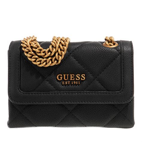 Guess Abey Mini Crossbody Flap Black Crossbody Bag Fashionette