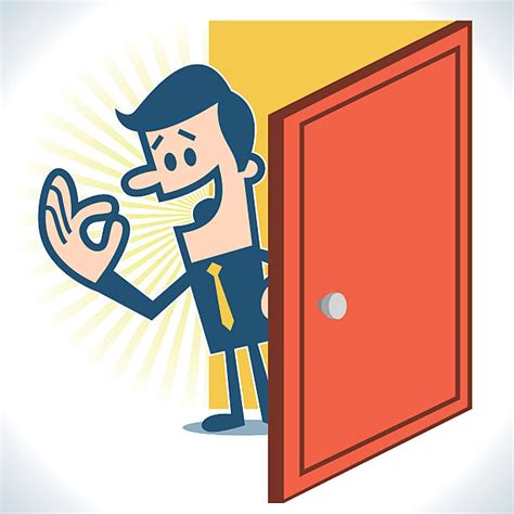 Man Opening Door Illustrations Royalty Free Vector Graphics And Clip Art