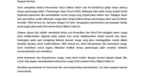 Penjelasan lengkap seputar contoh surat permohonan. Surat Rasmi Permohonan Lampu Jalan - FRasmi