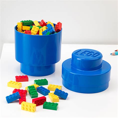 Giant Lego Brick Storage Box Round Red