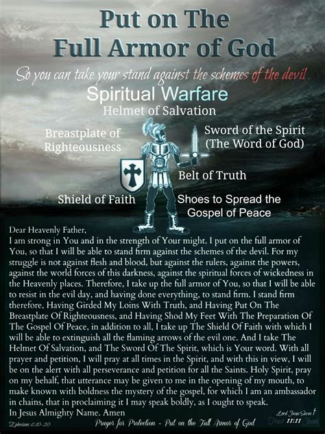 The Full Armor Of God Spiritual Warfare Prayers God Prayer Prayer