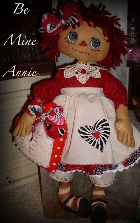 Be Mine Annie Primitive Cloth Doll Pattern Kcp138 Etsy Raggedy Doll