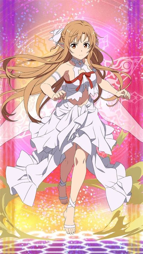 An Anime Character With Long Blonde Hair And White Dress Standing In Front Of A Colorful Background