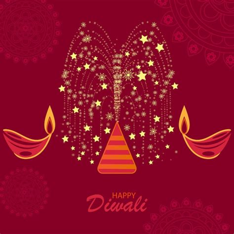 Premium Vector Happy Diwali With Diya And Rangoli Vector Illustration