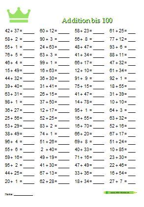 Die einzelnen einmaleinsreihen zum ausdrucken. Arbeitsblatt - Addition im ZR 100 • ABC | Nachhilfe mathe, Kopfrechnen, Mathe unterrichten