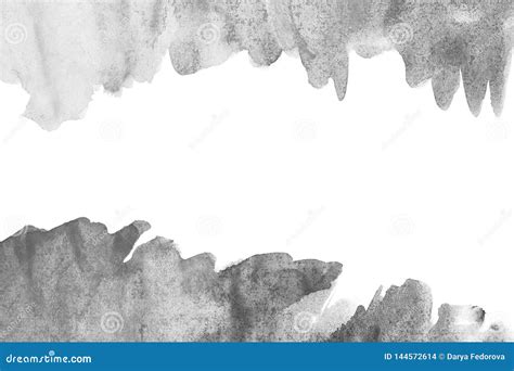 Abstract Painted Black And White Watercolor Background Stock