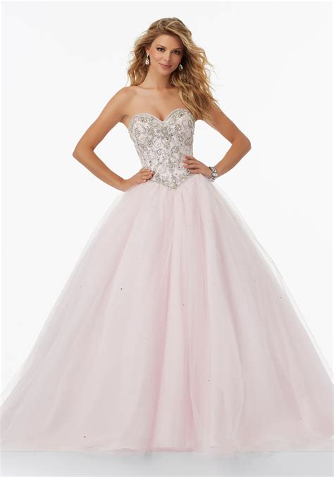 Tulle Prom Gown With Beaded Sweetheart Bodice Style 99123 Morilee