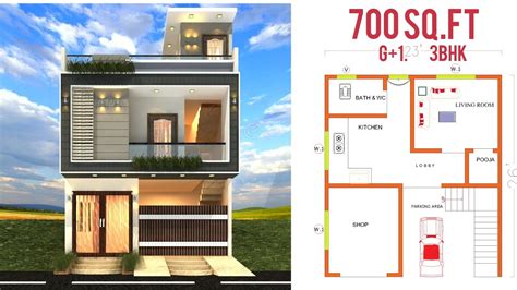 700 Sqft House Plan 23x28 House Plan G1 3bhk House Plan