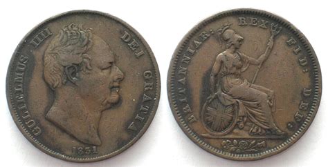England Great Britain Penny 1831 William Iv Copper Vf Xf Vf Ef Ma Shops