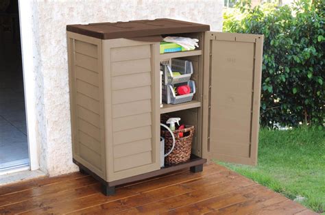 3ft Plastic Garden Storage Utility Shed Cabinet With Shelves Ebay
