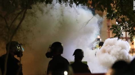 Police Spray Tear Gas At Protesters Following Trump S Phoenix Rally