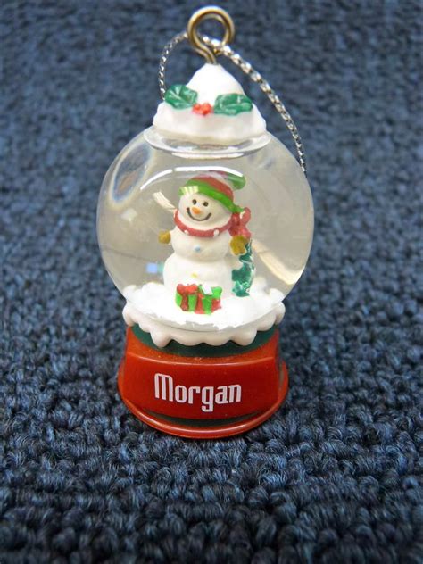Cute Ganz Personalized Name Snowman Snow Globe Ornament K Thru P Ebay