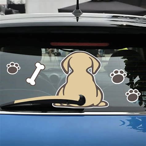 3d Car Stickers Cartoon Funny Dog Moving Tail Car Rear Window Sticker