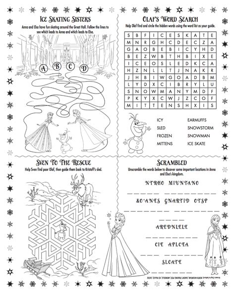 Activity Worksheets To Print Activity Sheets For Kids Disney