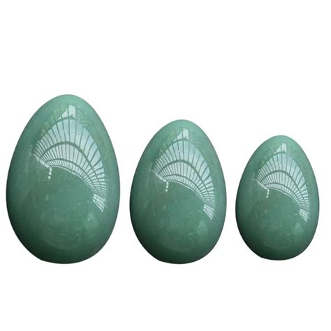 Three Size Drilled Wholesale Yoni Eggs Vaginal Exercise Nephrite Jade Yoni Egg For Sensual