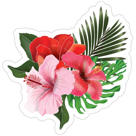 Gorgeous Hibiscus Flower Trio Sticker