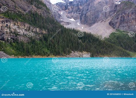 Scenic Shot Of The Mountain And Lake From Banff National Park In