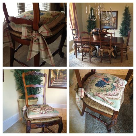 These cushions are available in a variety of decor styles to perfectly match your chairs and dining room sets. Needlepoint Cushions with tie backs (Roxanne), ladder back ...