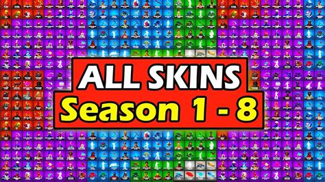 All Skins In Fortnite Battle Royale Season 1 8 Showcase Youtube