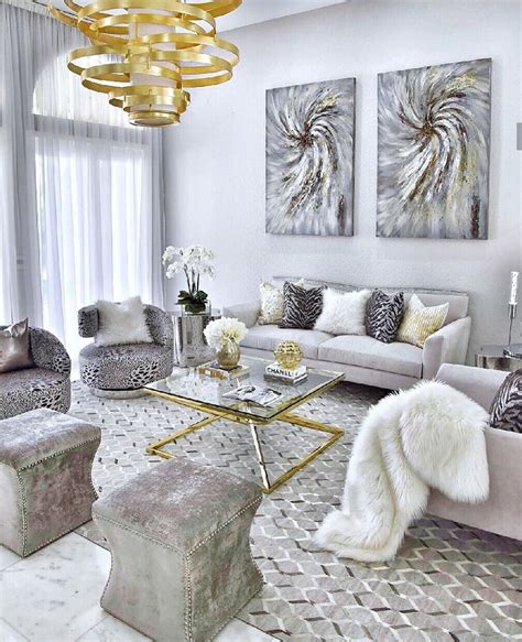 Gray And Gold Decor Living Room Living Room Decor Gray Glam Living