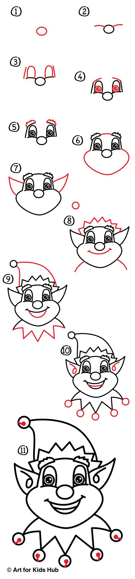 How To Draw A Chibi Christmas Elf Step By Step Drawin