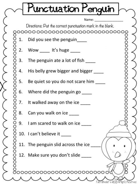 Free Printable Punctuation Marks Worksheets