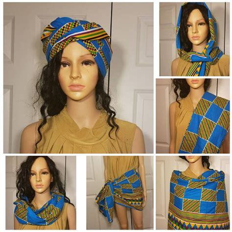Ankara Kente Head Wrap Kente Scarf African Print Headwrap Etsy