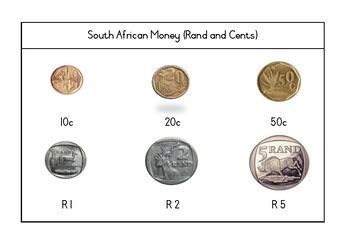 Identifying South African Coins K Learning South African Coins Addition Worksheet Teacher